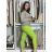 Nohavice strečové dlhé dámske PANTALONE  (S/M/L ONE SIZE) IMPOZ25LV-6318/DUR S/M/L zelená limetková