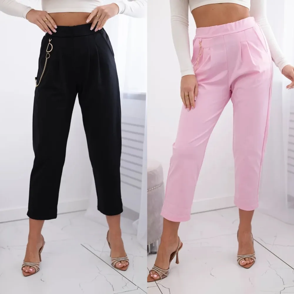 Nohavice elegantné 3/4 krátke dámske (S/M/L ONE SIZE) TALIANSKA MÓDA IMPLI256759