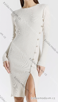 Šaty elegantní dlouhý rukáv dámské (S/M/L ONE SIZE) ITALSKÁ MÓDA IMPLI252503