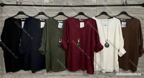 Tunika elegantní s přívěskem dlouhý rukáv dámská (S/M/L ONE SIZE) IMPOZ25LW-90558