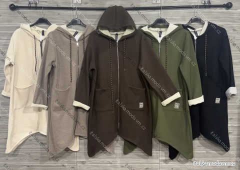 Mikina teplá predĺžená s kapucňou dlhý rukáv dámska (S/M/L ONE SIZE) IMPOZ25SM-3397
