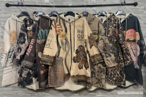 Mikina teplá predĺžená s kapucňou dlhý rukáv dámska (S/M/L ONE SIZE) IMPOZ25SM-3380