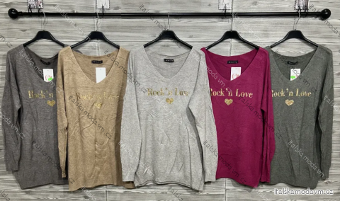 Sveter tenký dlhý rukáv dámsky (S/M/L ONE SIZE) TALIANSKA MÓDA IMPOZ25SD-9043