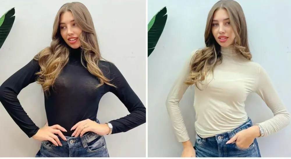 Tričko teplé s rolákom dlhý rukáv dámsky (S/M/L ONE SIZE) TALIANSKA MÓDA IMPLP2590439070