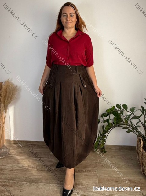 Sukňa s páskem manžestrová dámska MONA (42/44/46 ONE SIZE) TALIANSKA MóDA IMSM251161