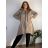 Mikina na zip s kapucí dlouhý rukáv dámská nadrozměr LAJLA (48/50/52 ONE SIZE) ITALSKÁ MÓDA IMPOZ253107/DUR 48/50/52 tmavě béžová