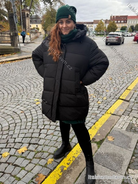 Bunda zimná dámska nadrozmer (70-80) POLSKÁ MÓDA PMW25V806/DR 78 čierna