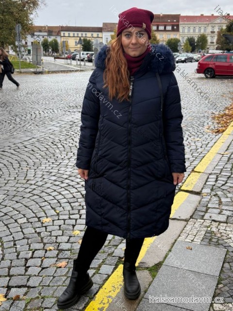 Bunda zimná dámska nadrozmer (3XL-7XL ONE SIZE) POLSKÁ MÓDA PMW25HH-2405TO/DR
