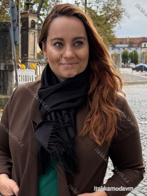 Šál teplá dlhá dámska (ONE SIZE) ORCHIDEJ ORC25DAN2513-82/DUR ONE SIZE čierna