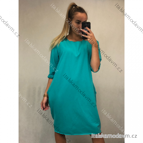 Šaty klasik dlouhý rukáv dámské (L/XL ONE SIZE) ITALSKá MóDA IMM21410