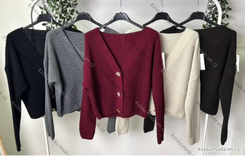 Sveter pletený na gombíky dlhý rukáv dámsky (S/M/L ONE SIZE) TALIANSKA MÓDA IMPLP2522785080