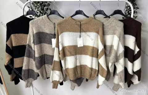 Sveter pletený dlhý rukáv dámsky (S/M/L ONE SIZE) TALIANSKA MÓDA IMPLP2530040010