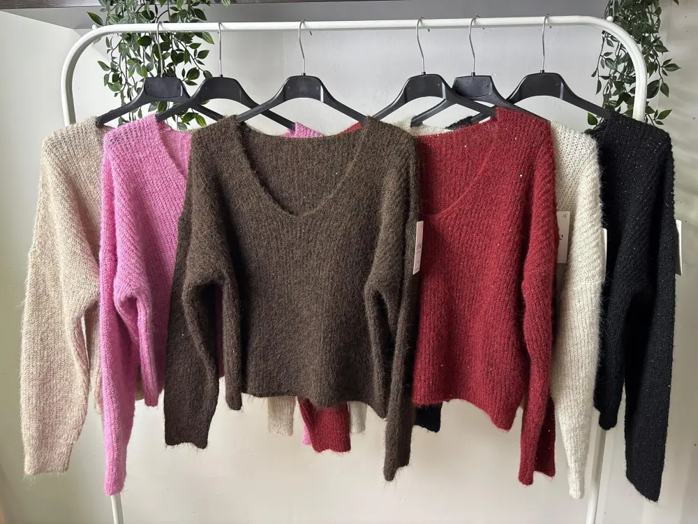 Sveter pletený dlhý rukáv dámsky (S/M/L ONE SIZE) TALIANSKA MÓDA IMPLP2525671090