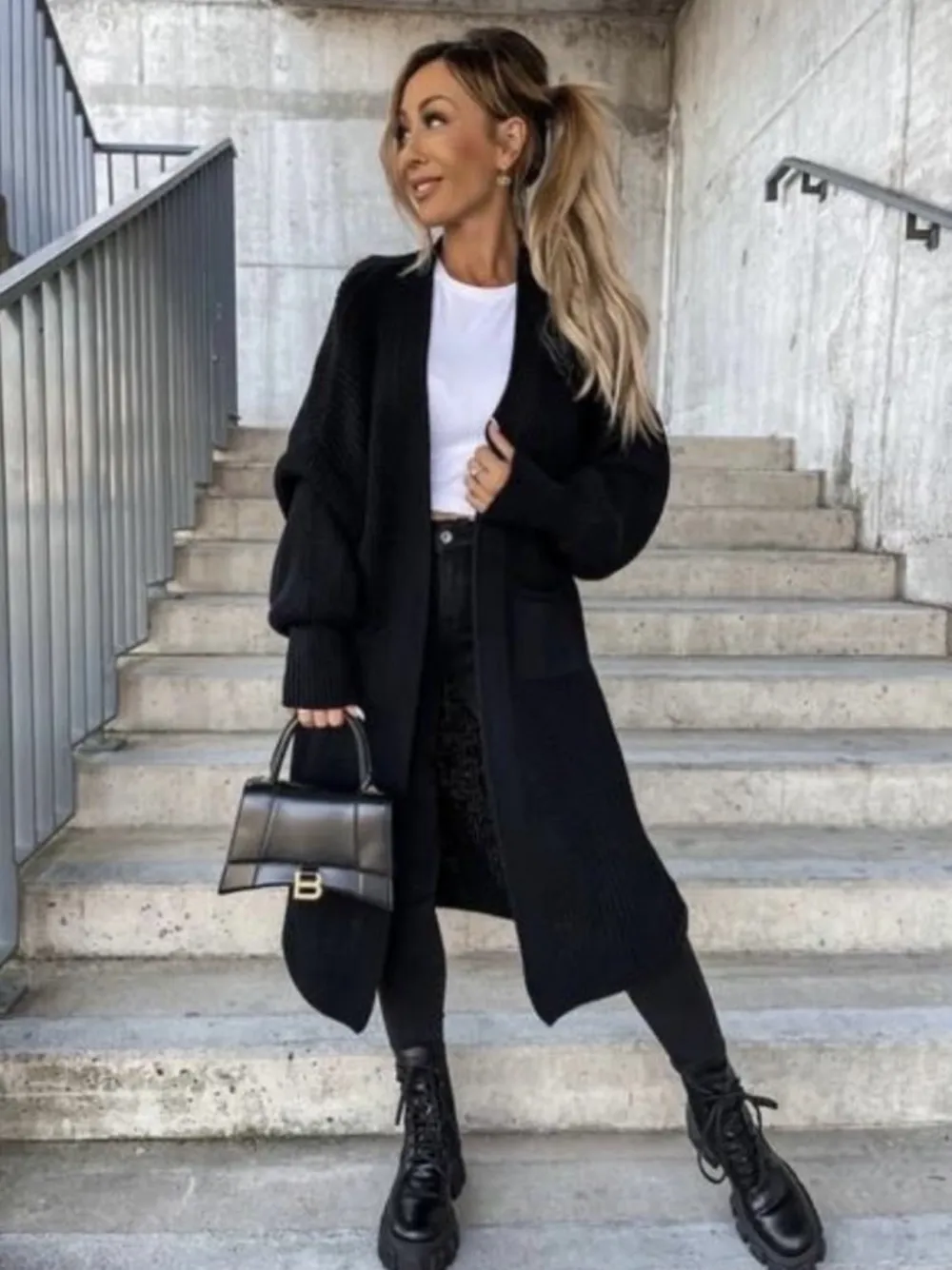 Cardigan pletený dlhý rukáv dámsky (S/M/L ONE SIZE) TALIANSKA MÓDA IMPLP2525040090