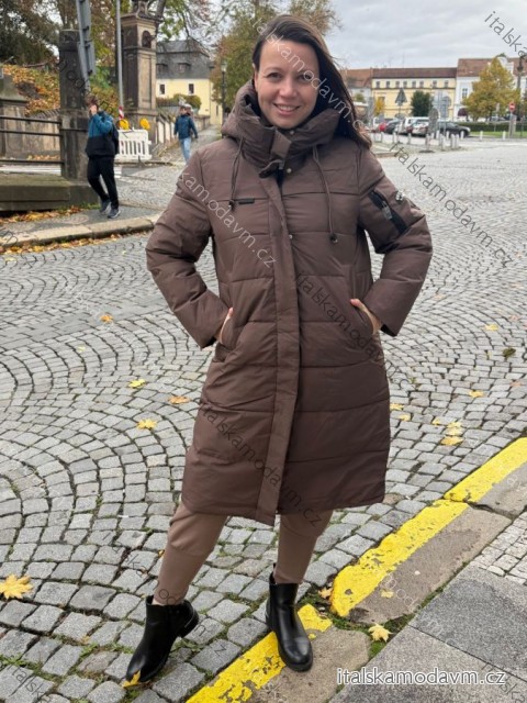 Kabát bunda zimný nadrozmer dámsky (M-3XL) SKORP PMW25TM-2506/DUR M hnedá