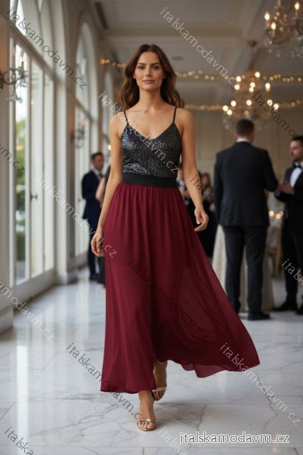 Sukně dlouhá šifonová dámská (S/M ONE SIZE) ITALSKÁ MÓDA IMD22731