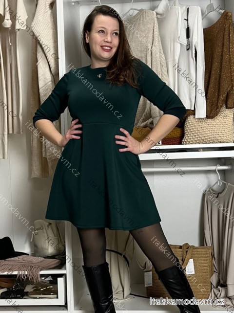 Šaty teplé dlhý rukáv dámske ELSA (S/M/L ONE SIZE) TALIANSKA MÓDA IMD25241/DUR