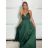 Šaty dlhé spoločenské na ramienka dámske BEATRIX (S/M/L ONE SIZE) TALIANSKA MÓDA IMM25M35843/DUR smaragdová S/M/L