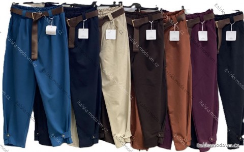Nohavice dlhé elegantné s opaskom dámske (S/M/L ONE SIZE) TALIANSKA MÓDA IMC25428