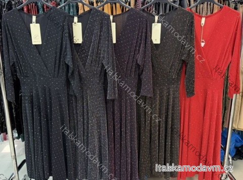 Šaty dlhé spoločenské dlhý rukáv dámske (XS/S/M ONE SIZE) TALIANSKA MÓDA IMM25M6062