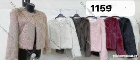 Kabátik zimný chlpatý dlhý rukáv dámsky (XS/S/M ONE SIZE) TALIANSKA MÓDA IMM25M1159