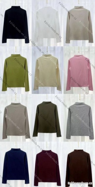 Svetr tenký úpletový dlouhý rukáv dámský (XS/S/M ONE SIZE) ITALSKÁ MÓDA IMM25M2038