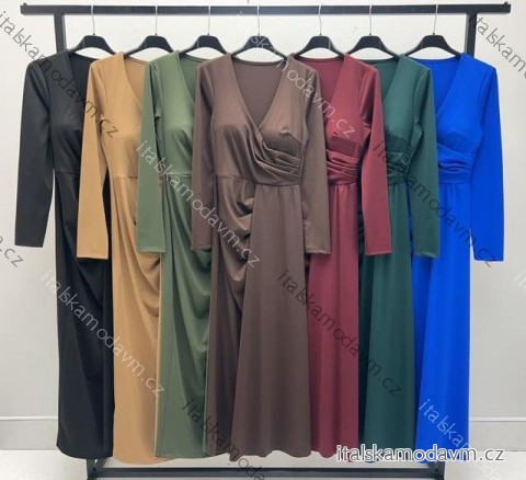 Šaty dlhé spoločenské dlhý rukáv dámske (XS/S/M ONE SIZE) TALIANSKA MÓDA IMM25M43270