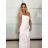 Šaty dlhé spoločensky svadobné na ramienka dámske (S/M/L ONE SIZE) TALIANSKA MÓDA IMPBB25B26716/DU -   biela -   S/M/L