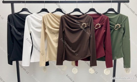 Tričko elegantný dlhý rukáv dámske (XS/S/M ONE SIZE) TALIANSKA MÓDA IMM25M43333