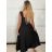 Šaty letní na široká ramínka dámské (S/M/L ONE SIZE) ITALSKÁ MÓDA IMPBB25B25300/DU -   Černá -   S/M/L