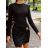 Šaty krátke elegantný dlhý rukáv dámske (XS/S/M ONE SIZE) TALIANSKA MÓDA IMM25M44293