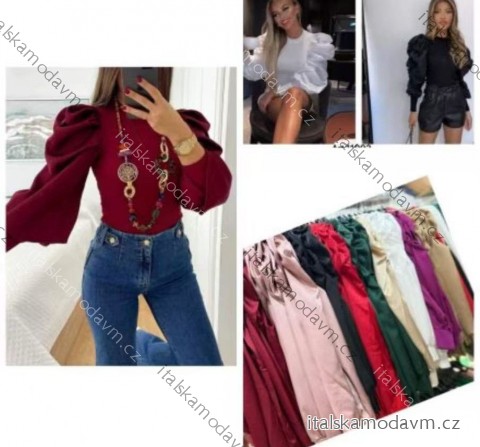 Tričko elegantný dlhý rukáv dámske (XS/S/M ONE SIZE) TALIANSKA MÓDA IMM25M22386