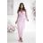Šaty spoločenské dlhý rukáv dámske (34-48) POLSKÁ MÓDA PMLBC25314-20 růžová světlá 34