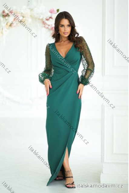 Šaty společenské dlouhý rukáv dámské (34-48) POLSKÁ MÓDA PMLBC25314-13