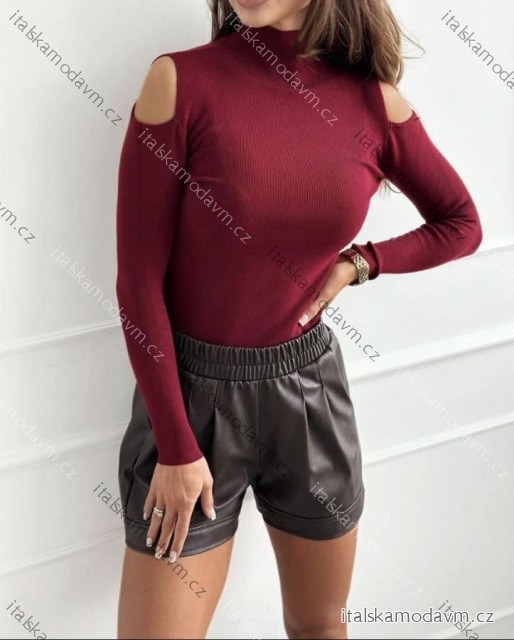 Tričko teplé dlouhý rukáv dámské (XS/S/M ONE SIZE) ITALSKÁ MÓDA IMM25M8096