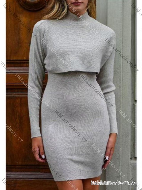 Šaty teplé dlhý rukáv dámske (XS/S/M ONE SIZE) TALIANSKA MÓDA IMM25M5165