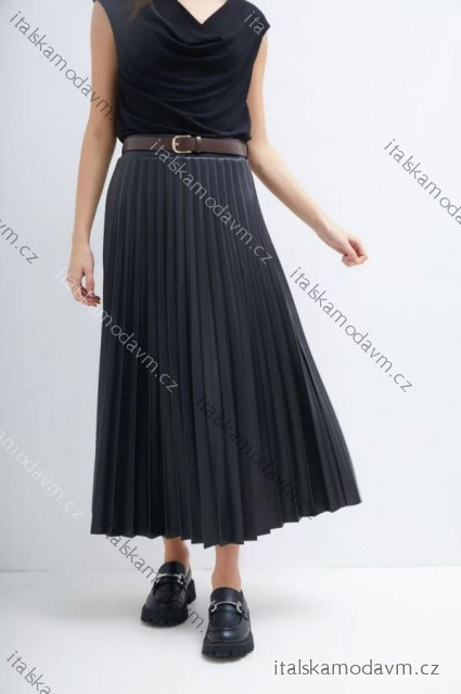 Sukně dlouhá skládaná s páskem dámská (XS/S/M ONE SIZE) ITALSKÁ MÓDA IMM25M7212