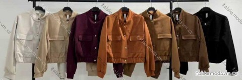 Bunda koženková dlhý rukáv dámska (XS/S/M ONE SIZE) TALIANSKA MÓDA IMM25M86273