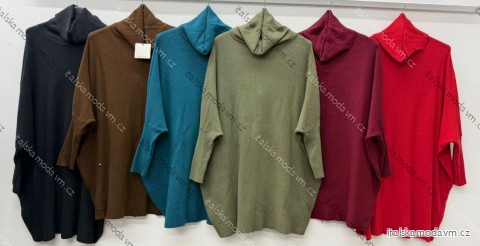 Svetr úpletový rolák dlouhý rukáv dámský nadrozměr (54/56/58 ONE SIZE) ITALSKÁ MÓDA IM425752