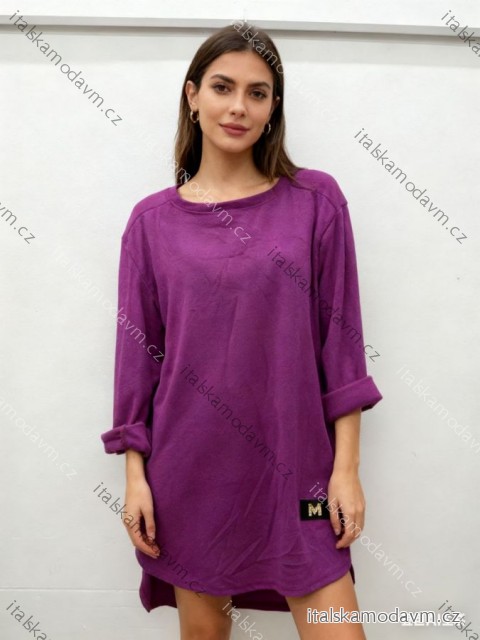 Tunika prodloužená  dlouhý rukáv dámská nadrozměr  (48/50/52 ONE SIZE) ITALSKÁ MÓDA IM425754