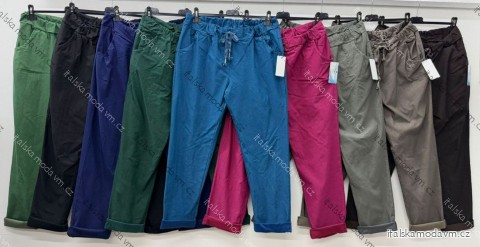 Kalhoty strečové dámské nadrozměr (50/52/54 ONE SIZE) ITALSKá MóDA IM425756