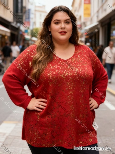 Tunika dlouhý rukáv dámská nadrozměr (54/56/58 ONE SIZE) ITALSKÁ MÓDA IM425758