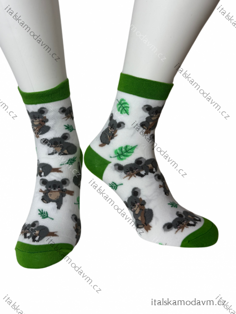 Ponožky veselé koala dámské (35-37.38-40) POLSKÁ MÓDA DPP250824/DR 35-37 zelená