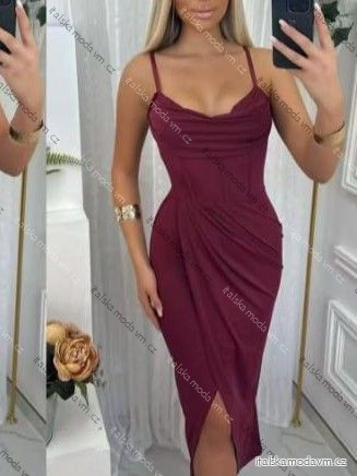 Šaty elegantné na ramienka dámske (XS/S/M ONE SIZE) TALIANSKA MÓDA IMM25M42975