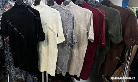 Sveter predĺžený teplý s rolákom krátky rukáv dámsky (XS/S/M ONE SIZE) TALIANSKA MÓDA IMM25M1201