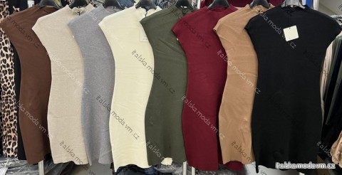 Šaty krátke úpletové krátky rukáv dámske (XS/S/M ONE SIZE) TALIANSKA MÓDA IMM25M5323
