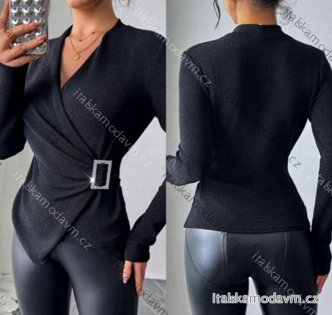 Halenka elegantní třpytivá dlouhý rukáv dámská (XS/S/M ONE SIZE) ITALSKÁ MÓDA IMM25M39002