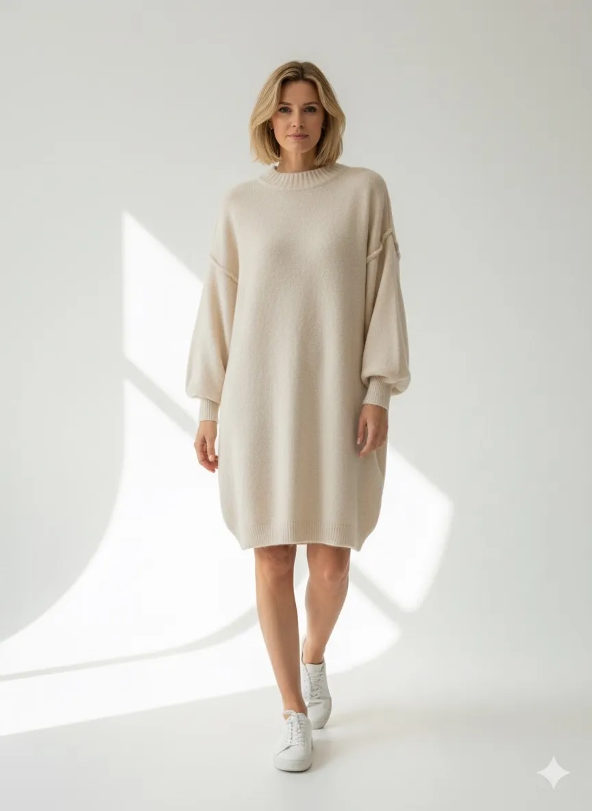 Šaty teplé dlhý rukáv dámske (S/M/L ONE SIZE) IMPOZ25NY-8776