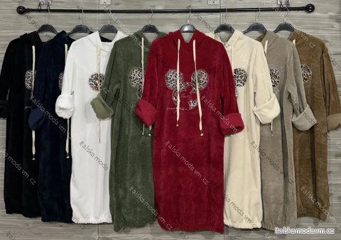 Šaty mikinové teplé s kapucňou dlhý rukáv dámske (S/M/L ONE SIZE) IMPOZ25LW-91151