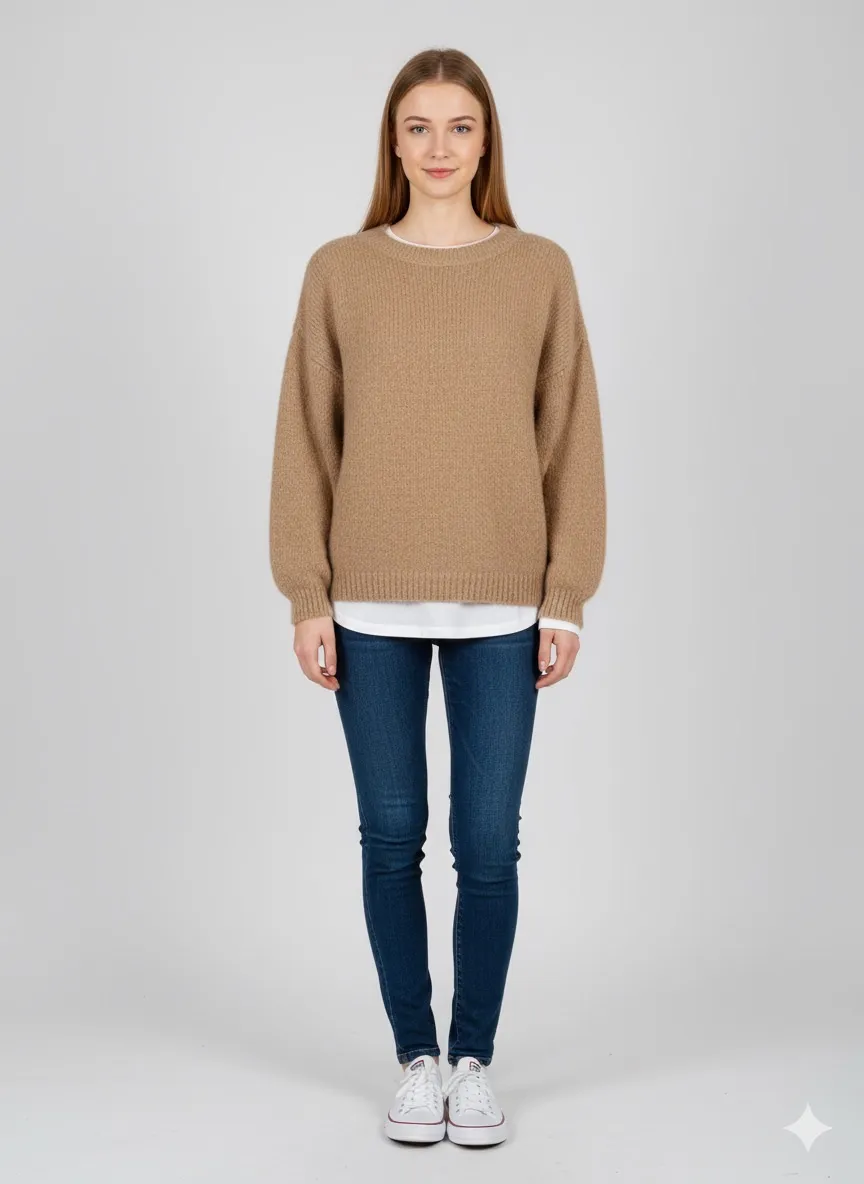 Sveter pletený dlhý rukáv dámsky (S/M/L ONE SIZE) IMPOZ25XJ-5113